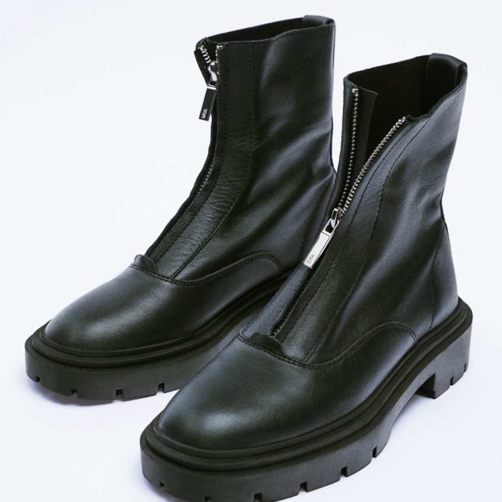 Zara Zipped Ankle Lug Boots